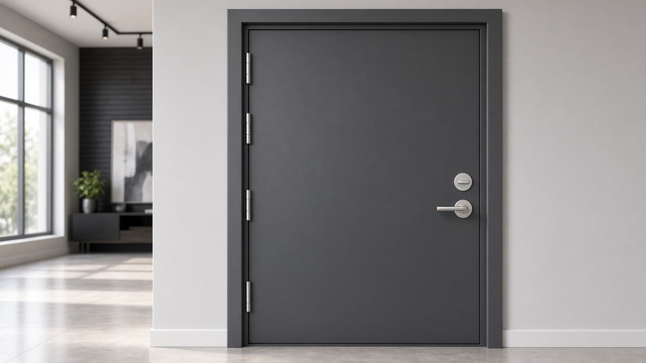 Steel security door banner
