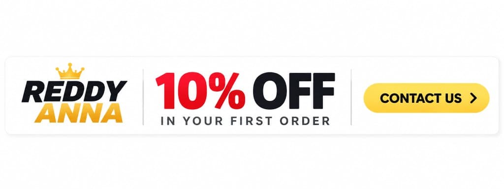 Reddy Anna 10 percent off, contact us